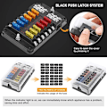 Miniatyrbillede 3 af 10: 12-vejs sikringsboks Marine FuseBox 12V 32V Bus Bar Car Kit
