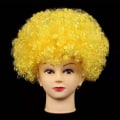 Miniatyrbillede 7 af 10: Sort afro krøllet paryk Farverige parykker GULD gold