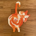 Pikkukuva 3 / 6: 3 kpl Woven Cat Coaster Käsintehty neulottu Kitten Coaster ORANSSI orange