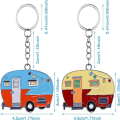 Miniatyrbillede 2 af 5: 2 stk. Nøgle Taske Dekoration Camper Nøglering Retro Nøglering