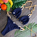 Miniatyrbillede 7 af 10: Bikinisæt badedragt SORT L black L