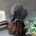 Miniatyrbillede 7 af 8: Uld Bøttehatte Dame Bowler Hat BLÅ blue