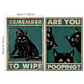 Miniatyrbillede 2 af 7: 2 Stk Er du Pooping Katteskilt Kat Badeværelsesindretning Katteskilte