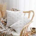 Miniatyrbilde 3 av 10: 2 Stk Putetrekk Pynteputer Seng Dekorativ White 2 Pcs-2 Pcs