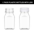 Miniatyrbild 1 av 10: 4 st Juiceflaskor Klara dryckesbehållare 120ML VIT LOCK 120ML White Lid