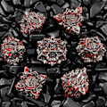 Pikkukuva 7 / 10: 7kpl/ Set Metal Dice Set Nopat PUNAINEN red