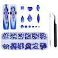 Miniatyrbillede 1 af 10: 12Gird Box Nail Art Diamond Rhinestones STYLE F STYLE F Style F