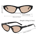Miniatyrbillede 2 af 10: Ovale solbriller Cat Eye solbriller SORT-RØD SORT-RØD Black-Red