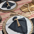 Miniatyrbillede 2 af 4: 7 Stk Trækvast Servietring Beaded Elastiske Servietringe Træ
