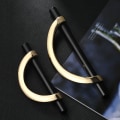 Miniatyrbilde 4 av 10: Dørhåndtak Skap Håndtak GULL&SORT 128MM gold&black 128mm