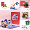 Miniatyrbilde 10 av 10: 3D-julekort Pop UP-kort F F F
