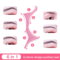 Miniatyrbillede 10 af 10: Silikone Eyebrow Aid Tool Øjenbryn Former Stencils BLÅ Blue