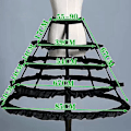 Miniatyrbillede 2 af 10: Underkjole Underskørt SORT 4 HOOPS black 4 Hoops