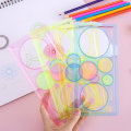 Miniatyrbild 3 av 10: 4st Geometrisk linjal Ritning Ritverktyg Plast linjal Color Random