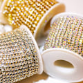 Miniatyrbilde 9 av 10: Rhinestone Chains AB Dense Claw Chain GULL SORT GULL SORT Gold black