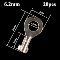 Miniatyrbilde 1 av 9: 20stk End Lug Terminal O Ring Bar 6,2MM 6.2mm