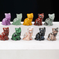 Pikkukuva 5 / 10: Natural Crystal Cat Figurine Fortune Cat Statue 4 4 4