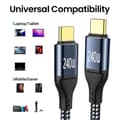 Miniatyrbilde 2 av 10: USB-C til Type C Kabel Datalinje VERTICAL BEND 2M VERTICAL BEND Vertical Bend 2m