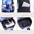 Miniatyrbilde 8 av 9: 3-delt Set Stitch Ryggsekk Skulderryggsekk Canvas SORT C C BLACK C
