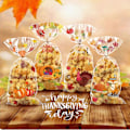 Miniatyrbillede 10 af 10: 50/100 stk Thanksgiving-slikposer Slik-kagepose A A A