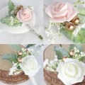 Miniatyrbillede 4 af 9: Corsage Kunstig Håndledsblomst KAFFE KAFFE Coffee