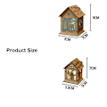 Miniatyrbillede 2 af 6: 2STK Julelys Træhus Lysende Kabine 7X7X9CMCANDLE 7x7x9cmCandle