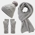 Pikkukuva 1 / 10: Hattuhuivi set Neulottu pipo Cap GREY GREY