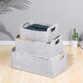 Miniatyrbild 7 av 10: Filt Förvaring Korg Kläder Organizer Diverse Container LIGHT Light grey S