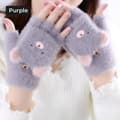 1 Par Fingerless Handskar Half Finger Handskar LILA purple