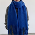 Miniatyrbillede 8 af 10: Vinter Cashmere tørklæde Lange kvast tørklæder SORT Black