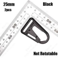 Miniatyrbillede 1 af 10: Ørnemundspænde Ørnekrog SORT 25MM IKKE DREJEBAR IKKE Black 25mmNot Rotatable-Not Rotatable