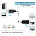 Miniatyrbild 7 av 7: Displayport DP till HDMI honkabeladapter svart