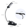 Miniatyrbilde 2 av 10: LED Book Light Clip Leselampe OPPLADBAR OPPLADBAR Rechargable