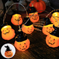 Miniatyrbilde 10 av 10: Halloween Pumpkin String Lights Lantern 3 3 3