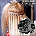 Pikkukuva 4 / 10: 500 kpl Hiushelmiä Micro Links Sormukset MUSTA Black