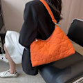Miniatyrbillede 4 af 10: Skuldertasker Quiltet mulepose ORANGE orange