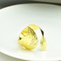 Miniatyrbillede 6 af 7: 12 Stk Servietring Metal Pileblad Guldblad Servietringe