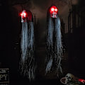 Miniatyrbillede 3 af 7: Halloween hængende spøgelse kranium Langt hår Spøgelse Terror Kranie Spøgelseshoved Skelet rekvisitter