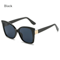 Miniatyrbillede 1 af 10: Cat Eye solbriller Oversized skærme SORT SORT Black