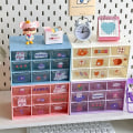 Miniatyrbilde 4 av 10: Oppbevaringsboks Desktop Organizer 4 GRIDS BLÅ 4 GRIDS BLÅ 4 grids blue