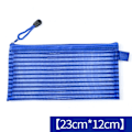 Miniatyrbillede 2 af 8: 20 STK Stripe File Bag Lynlås Opbevaringspose Mesh Lige