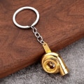 Miniatyrbillede 2 af 8: Turbo Turbolader Nøglering Spinning Turbine Nøgle Vedhæng GULD Gold