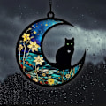 Miniatyrbillede 1 af 8: Halloween Cat Charms Måneformede kattedørskranse B B B