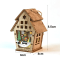 Miniatyrbild 3 av 8: 2ST Christmas Luminous Cabin Luminous Trähus ENKELTAK Single Roof Snowman