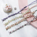 Miniatyrbillede 8 af 10: 1 par blomstrede BH-stropper Skulderstropper LYSE LILLA light purple