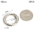 Miniatyrbillede 1 af 10: 5 stk Spring Runde Ringe Taske Bæltespænder SØLV 28MM Silver 28mm