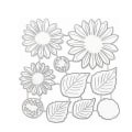 Miniatyrbilde 1 av 2: 10 STK Solsikkeramme Die Cuts Metall Blomster Blader Die-Cuts