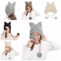 Miniatyrbillede 8 af 10: Hæklet Strikket Hue Beanie Hue LYS KAFFE Light Coffee