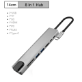 Miniatyrbild 2 av 11: 8 i 1 Typ C till USB-C Hub 4K HDMI Adapter USB 3.0-port