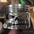 Miniatyrbillede 3 af 10: Carving Piston Skull Face Statue C C C